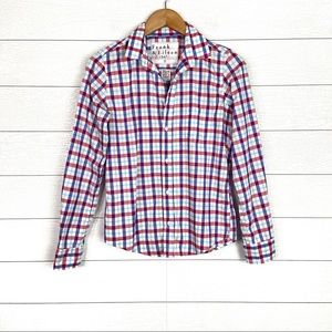 Frank & Eileen Barry Check Button Up Shirt Red Blue